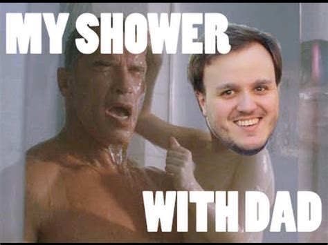 dad in shower|Son pranks dad in shower. Its hilarious. 